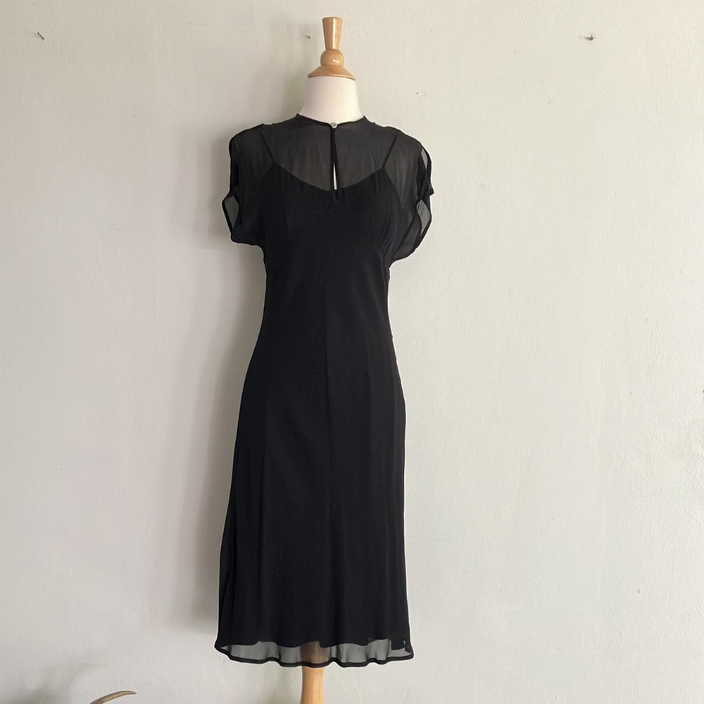 Vintage Bloomingdales silk black dress